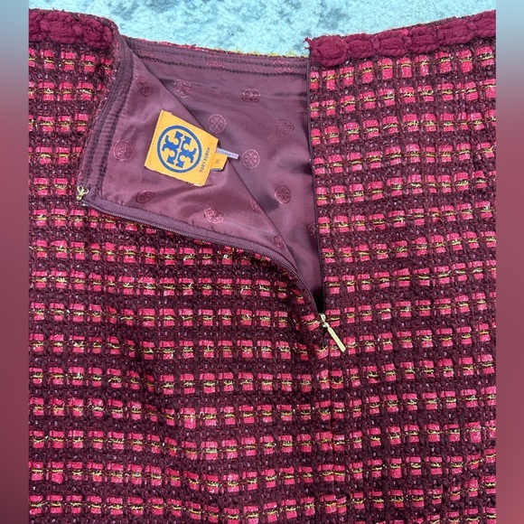 Tory Burch Victory Tweed Pencil Skirt in Dark Plum - 10​ - Picture 9 of 12